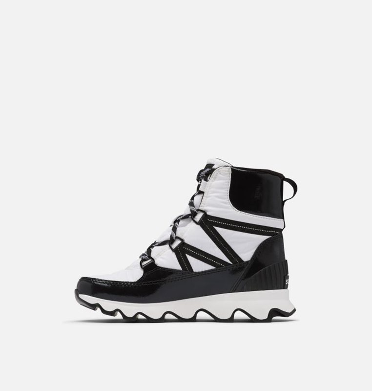 Womens Snow Boots White/Black - Sorel Kinetic™ Sportie Low - 209168-MNX